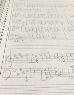 Fragmento de manuscrito, Sonata 2, Juan S. Moreno